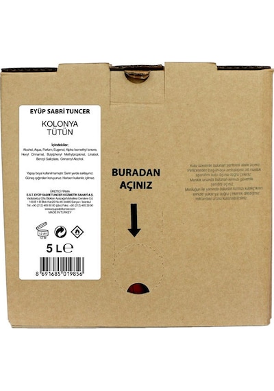 Eyüp Sabri Tuncer 68 Derece Tütün Kolonyası Bag in Box 5 L