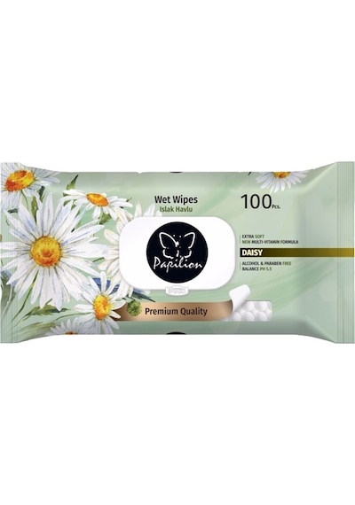 Papilion Islak Havlu Mendil 100 Yaprak Papatya 12 Li Set