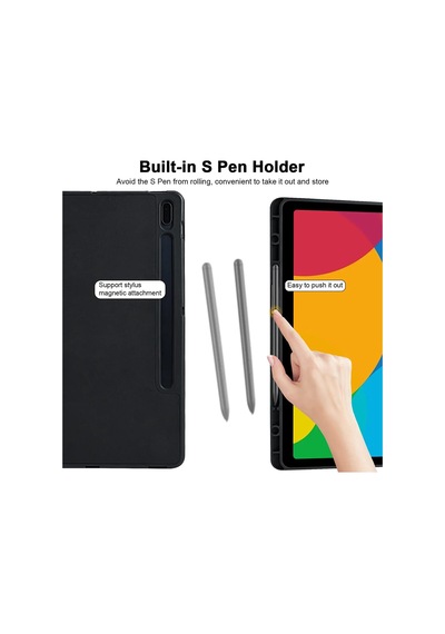 Samsung Galaxy Uyumlu Tab S10 Fe+ Plus 13.1inç Kılıf Kalem Bölmeli Smart Case X620 X626 Kapaklı Kılıf