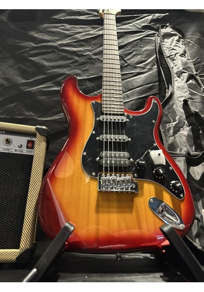 Sarı Elektro Gitar Full Set 15w Bluetooth Amfi