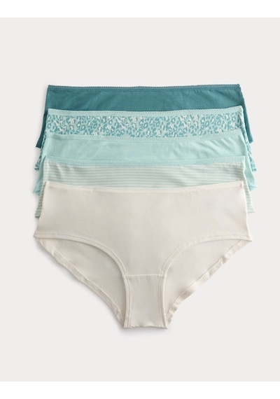 Marks & Spencer 5'li Cotton Lycra Short Külot Seti T61005102x Yeşil