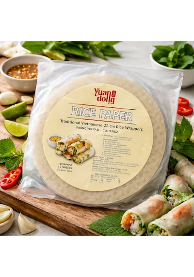 Yuandong Pirinç Yufkası 10 Yaprak 22 Cm, Rice Paper Glutensiz