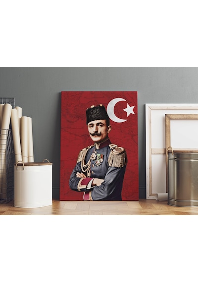 İttihat Terakki Paşaları Kanvas Tablo Seti 3 Adet 40x55cm Enver Paşa Talat Paşa Cemal Paşa