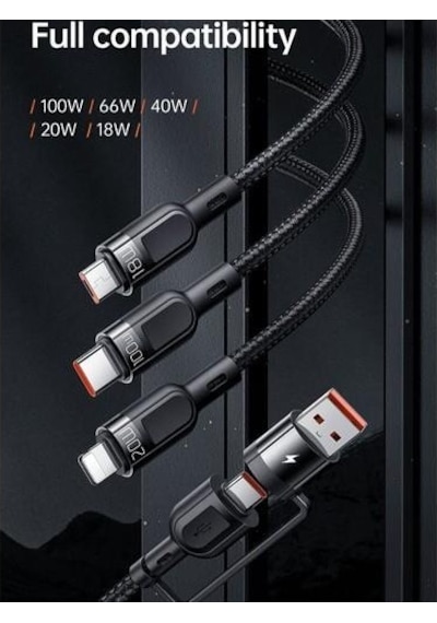 Mcdodo 100W 3In2 Pd Hızlı Data-Şarj Kablosu 6A 1.2M-Siyah Ca-8800 (534247846)