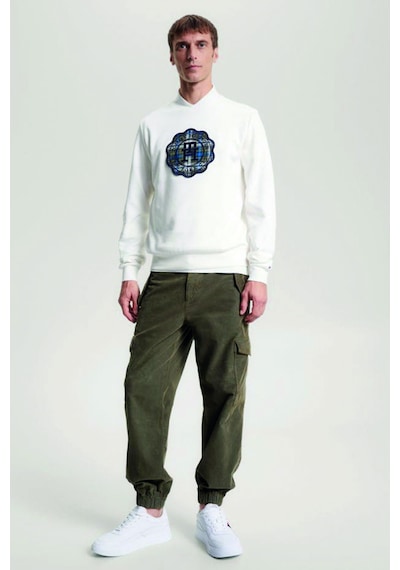 Tommy Hilfiger Marka Logolu Erkek Sweat Beyaz