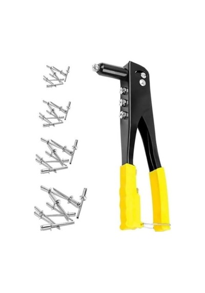 Perçin Tabancası 4 Uçlu Profesyonel Set 2.4/3.2/4.0/4.8 Mm Başlık + 40 Adet Alüminyum Perçin + Anahtar / Meta