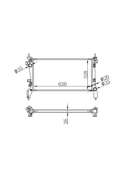 RADYATOR FIORINO 1.3 MTJ 08> (MEKANIK) (630x318x22)  ORIS BFI033022 OEM -51780659