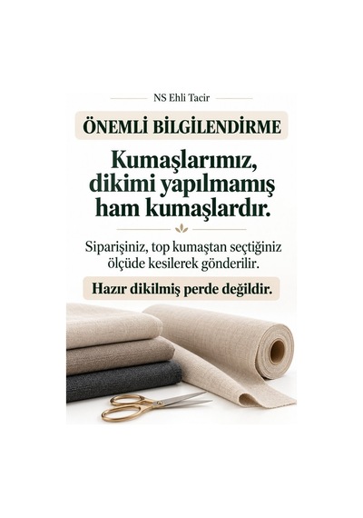 Vizon Blackout Işık Geçirmez Karartma Perdelik Dikişsiz Ham Kumaş Kişiye Özel Kesim En X Boy