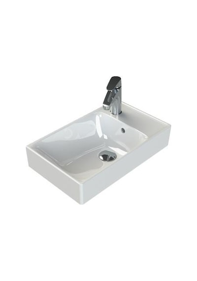 Turkuaz Seramik Cerastyle Sharp Etajer Uyumlu Damlalıklı Lavabo 50 30 CM