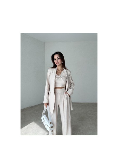 Rabia Çelik Kadın Bej Büstiyer Pantolon Ceket Alt Üst Takım Bej Bej Rabia Çelik Kadın Bej Büstiyer Pantolon Ceket Alt Üst Takım Bej Bej