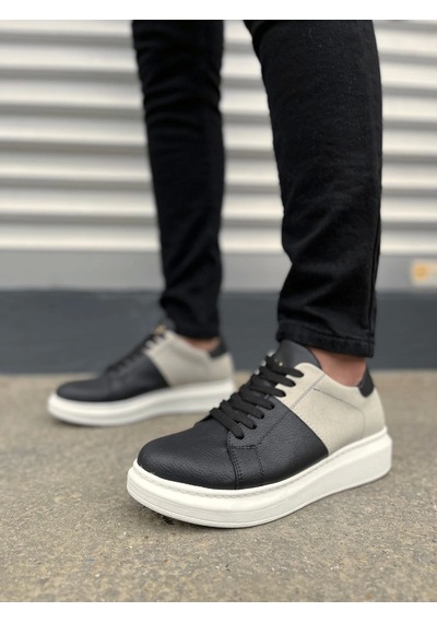 Jy151 Boost Bağcıklı Cilt Süet Erkek Günlük Sneaker Ayakkabı Csbt - Siyah/gri Siyah