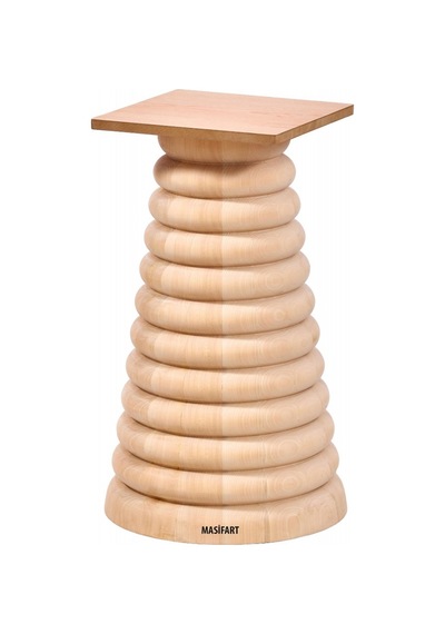 Masifart Brown Class Konik Ayak Cilasız Ham Ahşap