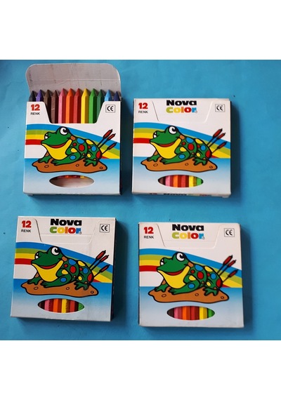 Pastel Kuru Boya 12 Li Kısa Silinebilir -Zehirsizdir 4 Adet