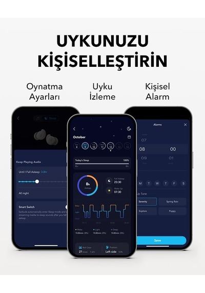 Soundcore By Anker Sleep A20 Bluetooth Kulak İçi Uyku Kulaklıkları, Huzurlu Bir Gece Uykusu, Krem, A6611 Genel