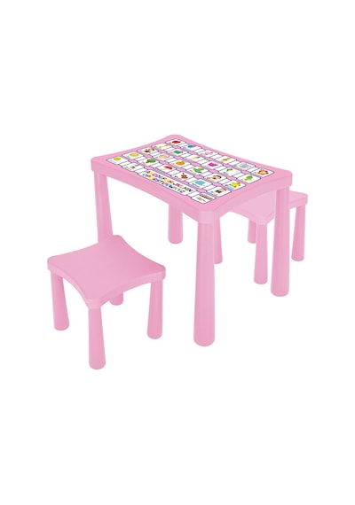 03 493 Story İki Tabureli Masa Pembe Çok Renkli 03 493 Story İki Tabureli Masa Pembe Çok Renkli
