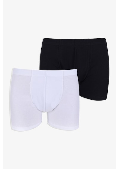 Erkek 2'li Pamuklu Likralı Lastikli Boxer 9177 Siyah