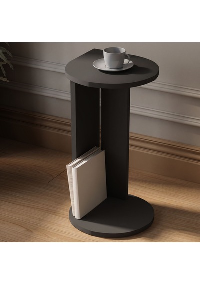 İnarch Dizayn Drop Modern Tasarım Yan Sehpa Kompakt Ve Ergonomik Yan Masa Antrasit