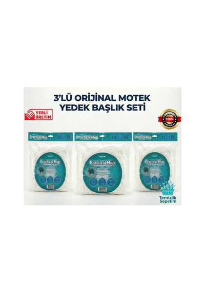 Orijinal Mikrofiber Yedek Mop Başlığı - 3'lü Avantaj Paketi