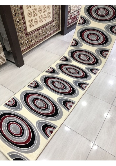 Saray Halı Vizyon 11169 Ws 80X300 Gri Kırmızı Yolluk 3 Metre ! Saray Halı Vizyon 11169 Ws 80X300 Gri Kırmızı Yolluk 3 Metre !