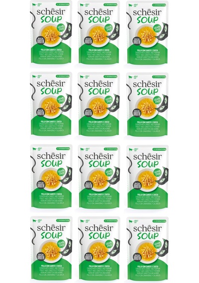Schesir Soup Tavuklu Ve Balkabaklı Yetişkin Kedi Çorbası Pouch 40 Gr. X 12 Adet