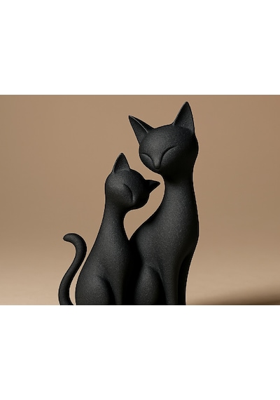 14cm Hediyelik Kedi Figürü Doğal Malzemeli Modern Ev Ofis Masaüstü Dekoru