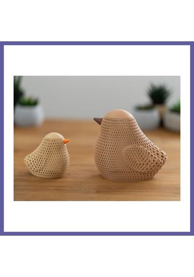 Bezos Örgü Desenli Serçe Figürlü Tealight Mumluk Bahar Dekoratif Mum Tutucu Nıda Çok Renkli