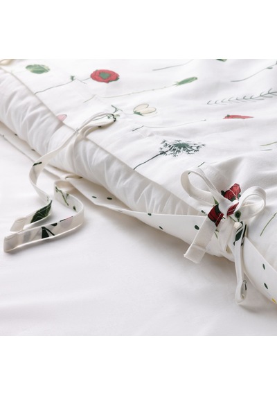 Ikea Nattslanda Tek Kişilik Nevresim Takımı 150 X 200 Cm Beyaz - Yeşil - Kırmızı Çok Renkli