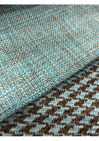 Enesar Home Keten Kaz Ayağı Döşemelik Kumaş Premium Dokuma Turkuaz Kahve 100 x 140 cm