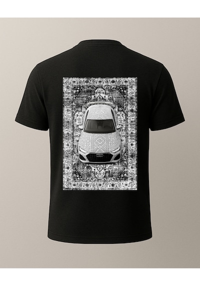 Etnik Rs7 Baskılı T-shirt Siyah
