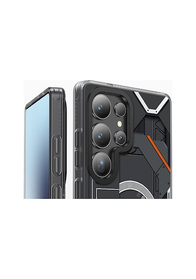 Galaxy Uyumlu S25 Ultra Kılıf Magsafe Şarj Özellikli Benks Dynamic Mecha Serisi Kapak Siyah