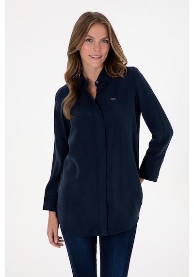 U.s. Polo Assn. Kadın Lacivert Gömlek Desenli 50299622-vr033 Lacivert