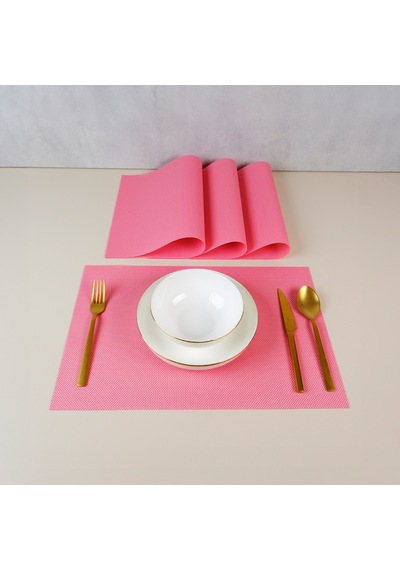 Maxstyle Plaid Pink 4 Parça Amerikan Servis 30x45 Cm Renkli
