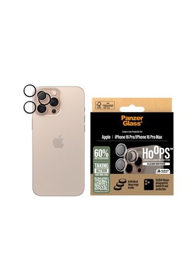 Panzerglass Hoops Apple Uyumlu iPhone 16 Pro 16 Pro Max 17 Pro Şeffaf Kamera Lens Koruyucu