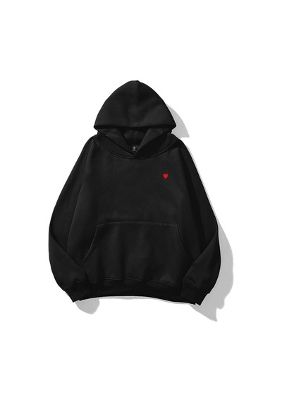 Tarzsokak Kadın Minik Kalp Sweatshirt Siyah