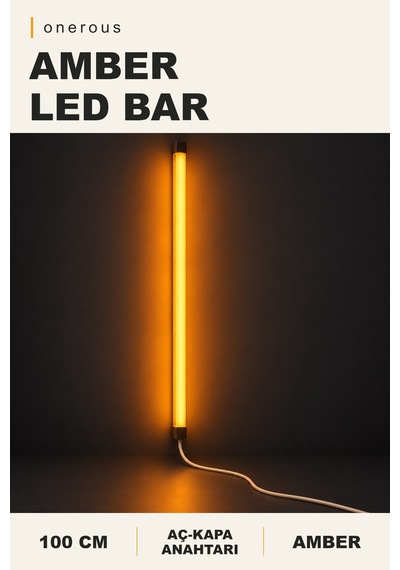 Onerous 100 Cm Amber Led Bar, Anahtarlı, Dekoratif Aydınlatma Turuncu