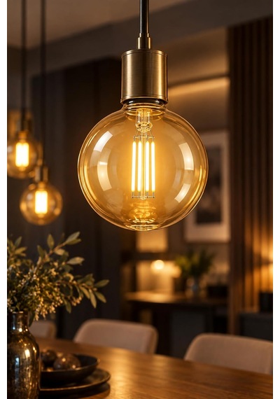 G95 Dimmerli Rustik Gün Işığı 2700k Amber Led Ampul Filament E27 Duylu Filamanlı Edison Ampül Diğer