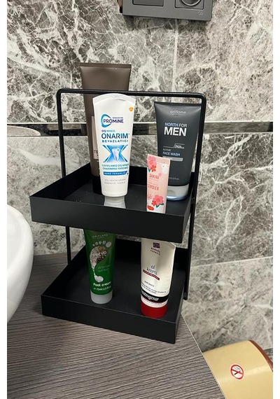 20x20 Siyah Tezgahüstü Mutfak Ve Banyo Iki Katlı Organizer Belirtilmemiş