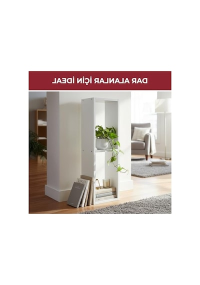 Modern Minimalist 2 Raflı Dekoratif Kitaplık, Dikey Tasarım Abanoz - Beyaz Modern Minimalist 2 Raflı Dekoratif Kitaplık, Dikey Tasarım Abanoz - Beyaz