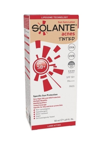 Solante Acnes Tinted Sun Care Lotion Spf50 50ml