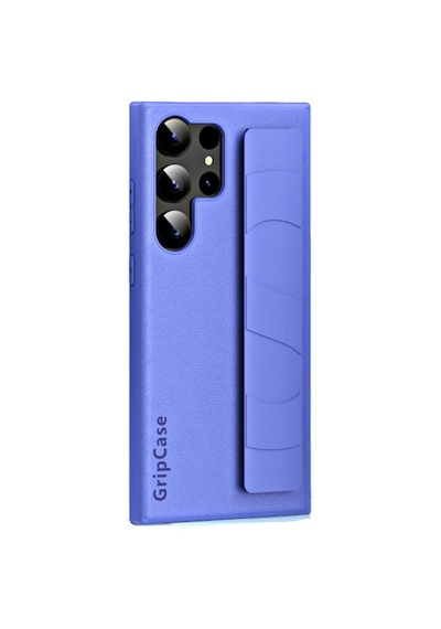 Schitec Samsung Galaxy S24 Ultra Uyumlu Premium Case Parmak Askılı Telefon Kılıfı Mavi