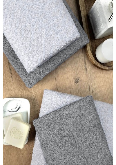 4 Lü Banyo Havlusu Takımı Soft Büyük Havlulu Pamuklu Havlu Seti 90x150 Cm Beyaz 001