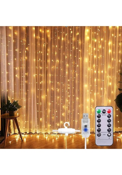 Coverzone Led Işık 5 Metre Sarı Işık Kornişe Takılabilir Aydınlatma Usb Girişli, Bakır Telli, 10 Halkalı Diğer