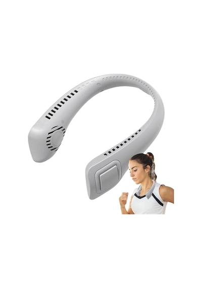 Giyilebilir Sessiz Fan 224g Hafif, Bladeless Güvenli Tasarım, 5 Vitesli Soğutma, Usb Şarjlı Fan
