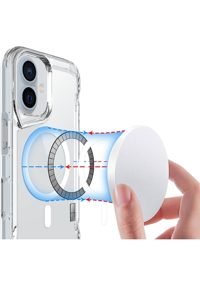 Apple Uyumlu iPhone 16 Kılıf Magsafe Özellikli Maximus Sararmaz Şeffaf Kapak