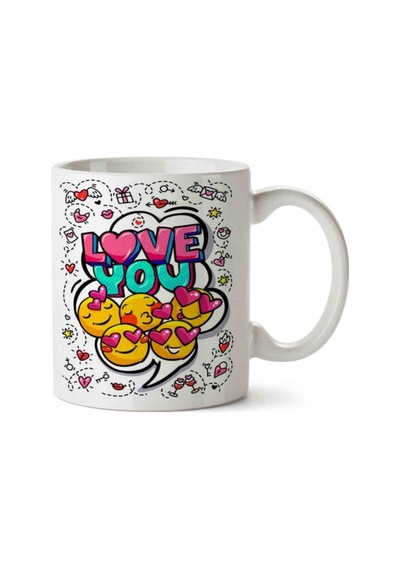 Love You Seni Seviyorum Kupa Bardak Çok Renkli