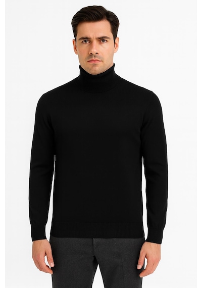 Classics Men Huffa Erkek Slim Fit Boğazlı Erkek Triko-7430 Siyah