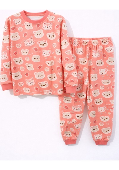 Ayı Ve Tilki Desenli Kız Çocuk Pijama Takımı