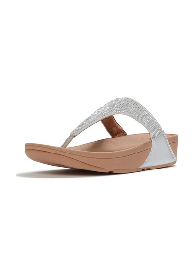 D63 Steeled Silver Sandalet Kadın Ec5-d63 Fitflop Lulu Toe Post - Hotfıx Gri
