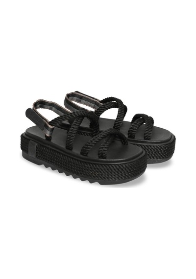 Bohonomad Tahiti Chunky Platform Kadın Sandalet - Siyah Haki