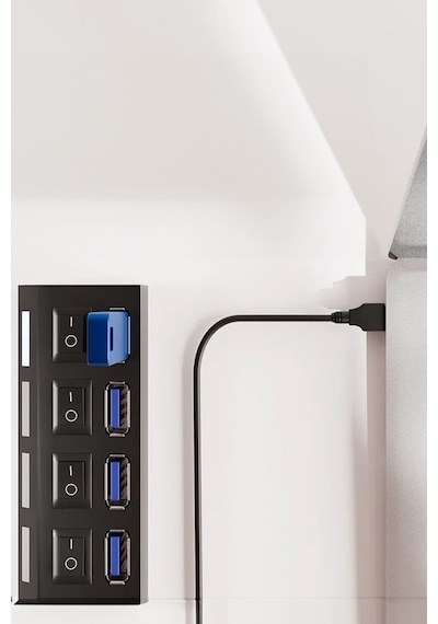Thentech Usb 2.0 Çoklayıcı Laptop Bilgisayar Akıllı Tv Usb Çoklayıcı Açıp Kapama Tuşlu Usb Çoklayıcı